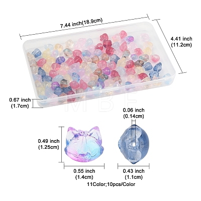 120Pcs 11 Colors Transparent Spray Paint Glass Beads GLAA-FS0002-12A-1