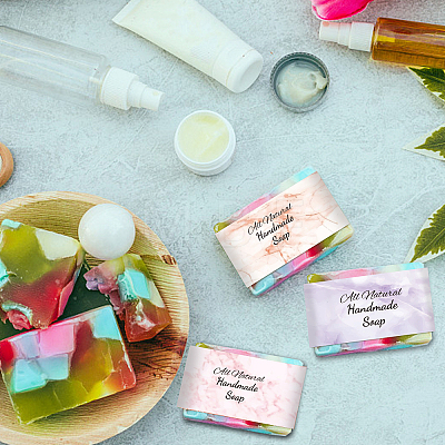   90Pcs 9 Style Rectangle with Marble Pattern & Word Handmade Soap Paper Tag DIY-PH0002-77B-1