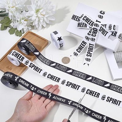 4 Rolls 4 Styles Polyester Ribbons OCOR-WH0077-132-1