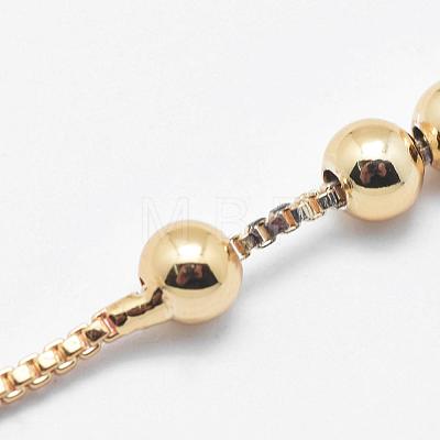 Brass Bead Chain Necklace Making NJEW-F151-01G-1