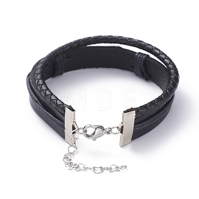 (Jewelry Parties Factory Sale)Unisex Retro Leather Cord Multi-strand Bracelets BJEW-JB04862-04-1