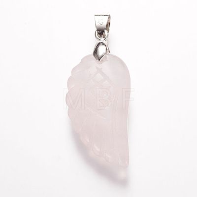 Natural Rose Quartz Pendants LS-G-E339-02H-1