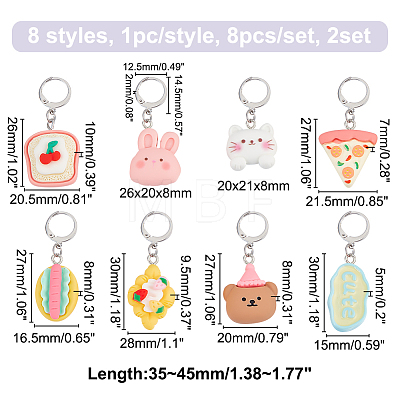 Opaque Resin Pendant Stitch Markers HJEW-AB00293-1