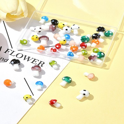 10 Colors Mushroom Handmade Lampwork Beads LAMP-FS0001-15-1