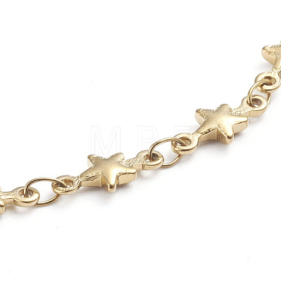 Star 304 Stainless Steel Link Chain Bracelets BJEW-L673-005-G-1