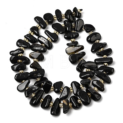 Natural Black Tourmaline Beads Strands G-L649-A03-01-1