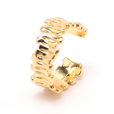 Textured Brass Cuff Earrings EJEW-TAC0010-002-1