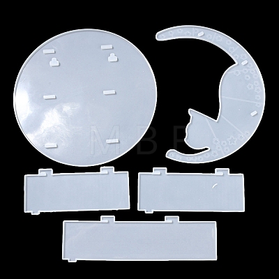 Moon Shape Floating Shelf DIY Silhouette Silicone Molds Kit DIY-G093-02D-1