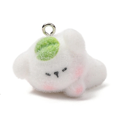 Anmial Theme Flocking Opaque Resin Pendants LS-RESI-G130-01B-1