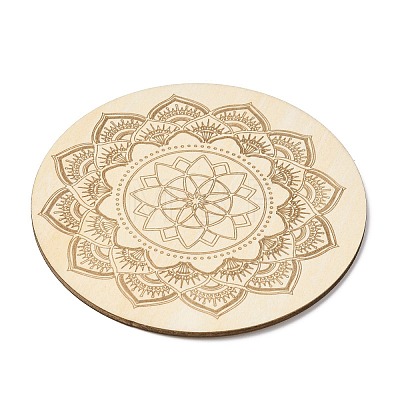 Sacred Geometric Wooden Grid DJEW-F028-01E-1
