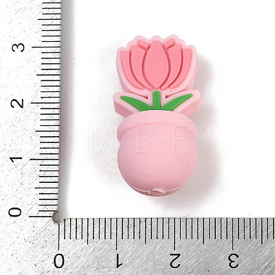 Flower Food Grade Silicone Focal Beads SIL-A011-03B-01-1