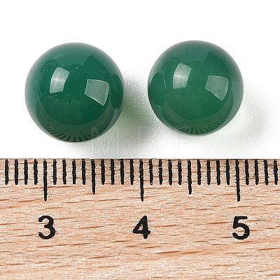 Natural Green Onyx Agate No Hole Sphere Beads G-K353-04A-27-1