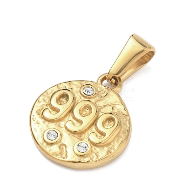 Textured 304 Stainless Steel Pendants STAS-A140-02G-9-1