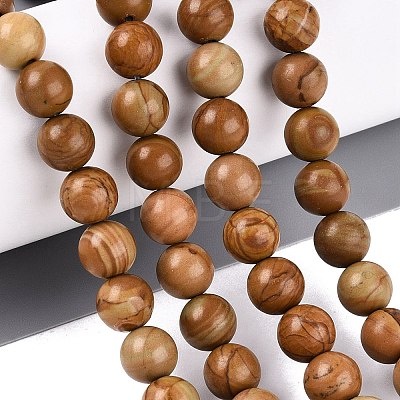 Natural Wooden Jasper/Wood Lace Stone Beads Strands G-Q601-13A-04-1