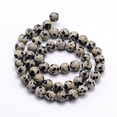 Natural Dalmatian Jasper Round Bead Strands G-J303-19-4mm-1