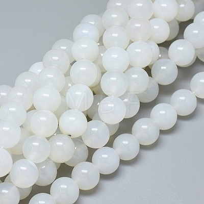 Natural White Agate Beads Strands X-G-D0005-27-12mm-1