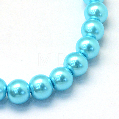 Baking Paint Pearlized Glass Pearl Round Bead Strands X-HY-Q003-4mm-48-1