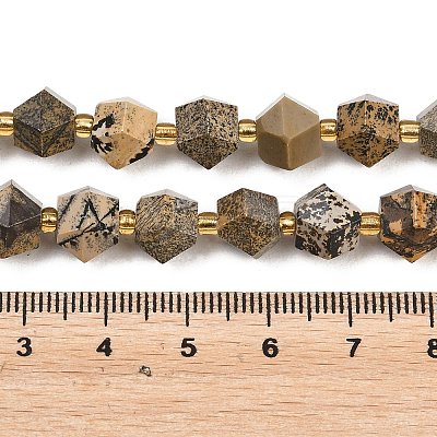 Natural Yellow Dendritic Jasper Beads Strands G-I376-A07-01-1