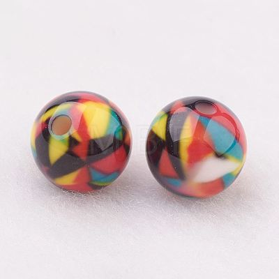 Spray Painted Resin Beads GLAA-F049-A03-1