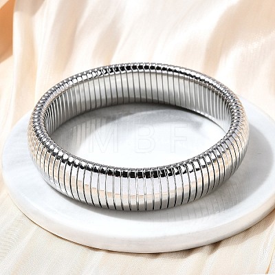 304 Stainless Steel Stretch Bracelets for Women Men BJEW-A031-02A-P-1