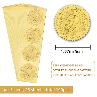 Self Adhesive Gold Foil Embossed Stickers DIY-WH0211-113-1