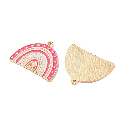 Breast Cancer Awareness Ribbon Zinc Alloy Enamel Pendants ENAM-I079-02G-11-1