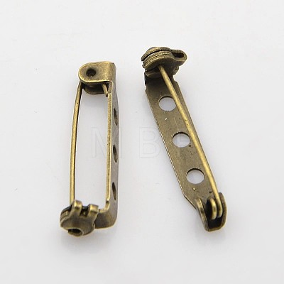3 Holes Iron Brooch Pin Back Safety Catch Bar Pins IFIN-X0029-02-1