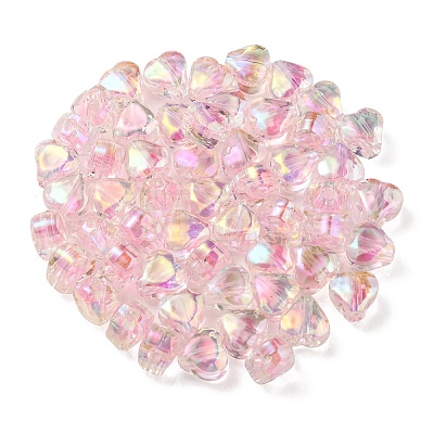 UV Plating Rainbow Iridescent Acrylic Beads OACR-F004-05E-1