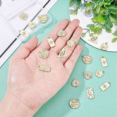 24Pcs 6 Styles Alloy Pendants FIND-SC0003-82-1