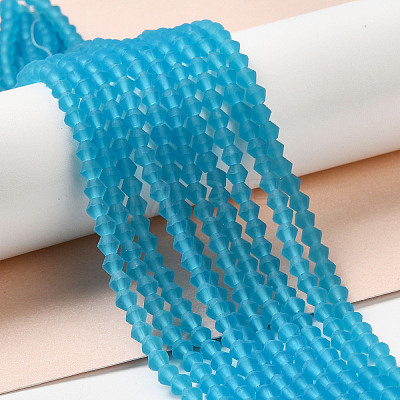 Imitate Austrian Crystal Frosted Glass Beads Strands GLAA-F029-TM3mm-B19-1