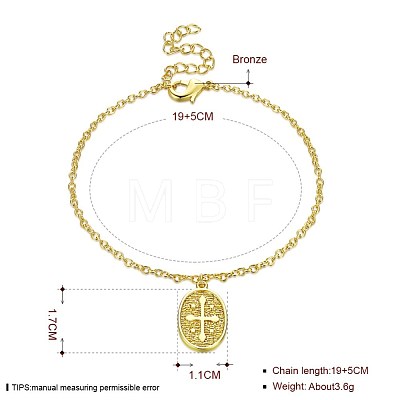 Trendy Brass Charm Bracelets BJEW-BB32150-1