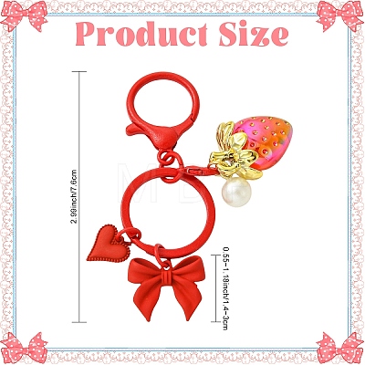 Alloy & Acrylic Pearl & Acrylic Keychain KEYC-YW00280-1