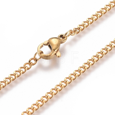 Unisex Vacuum Plating 304 Stainless Steel Curb Chain/Twisted Chain Necklaces X-STAS-D0002-34G-1