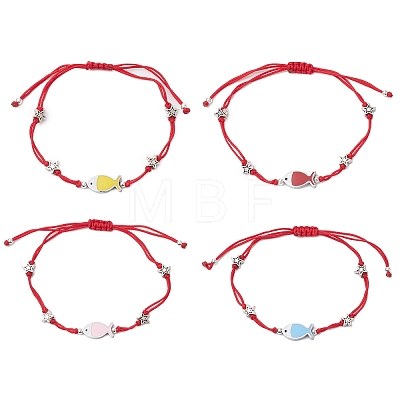 Nylon Braided Bead Bracelets for Women Men BJEW-JB11312-1