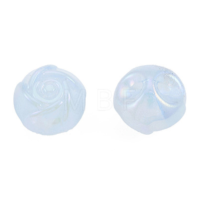 Rainbow Iridescent Plating Acrylic Beads OACR-N010-065-1