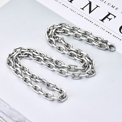 Iron Cable Chains Necklace Making MAK-N034-003A-P-1