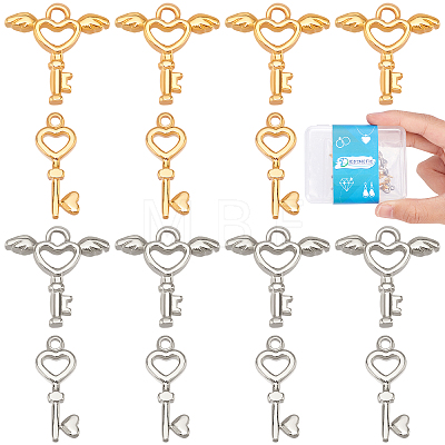 16Pcs 4 Style 304 Stainless Steel Pendants STAS-DC0008-33-1