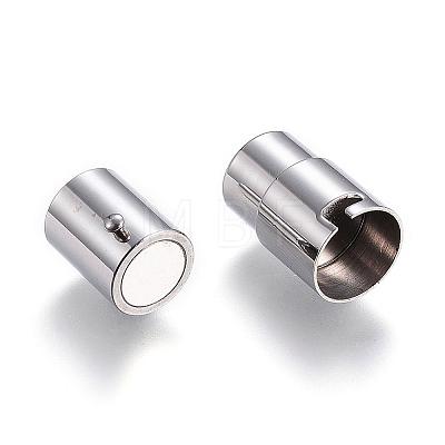 304 Stainless Steel Locking Tube Magnetic Clasps STAS-D159-29-1