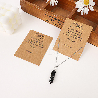 Retro Kraft Paper Necklace & Pendant Necklace Display Cards PW-WG79836-01-1