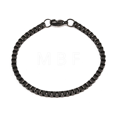 304 Stainless Steel Box Chain Bracelets for Women Men BJEW-H643-02EB-1