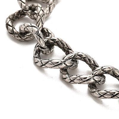 304 Stainless Steel Snake Pattern Curb Chain Bracelets BJEW-E094-07AS-1
