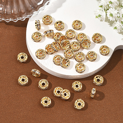 SHEGRACE Brass Micro Pave Clear Cubic Zirconia Spacer Beads XGRQ1U993-363G-1