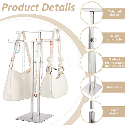 Stainless Steel Double T Bar Jewelry Display Towers ODIS-WH0108-065-1