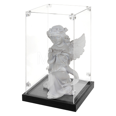 Acrylic Minifigure Display Cases with Black Base ODIS-WH0030-314A-1