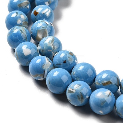 Synthetic Turquoise and Sea Shell Assembled Beads Strands G-D482-01E-04-1