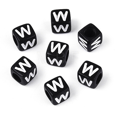 Initial Acrylic Horizontal Hole Beads OACR-ZX006-35W-1