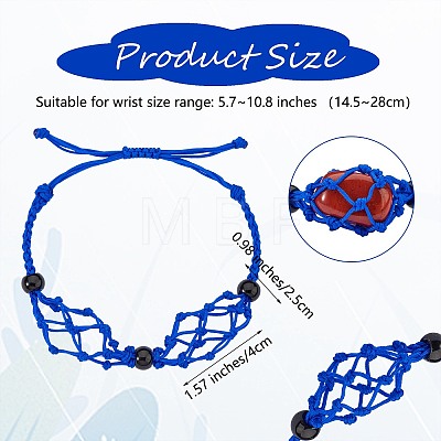 Adjustable Braided Nylon Cord Macrame Pouch Bracelet Making AJEW-SW00013-09-1