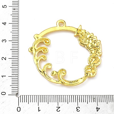 Ocean Theme Alloy Open Back Bezel Pendants PALLOY-F321-03A-G-1