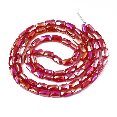 Electroplate Opaque Solid Color Glass Beads Strands EGLA-N002-25-B02-1