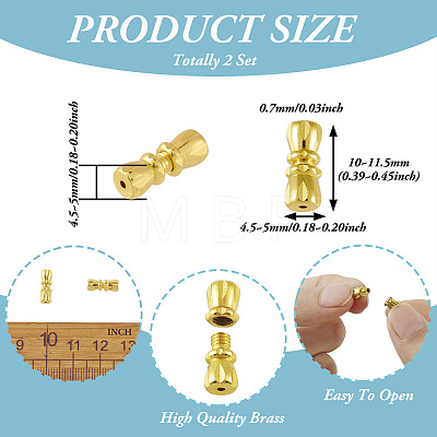 Brass Screw Clasps KK-TAC0003-05G-1